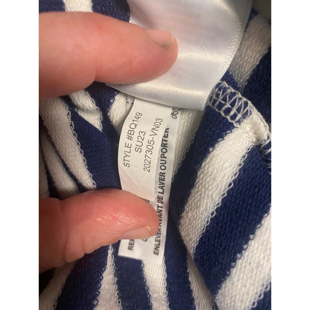 J.Crew Women’s Striped Lounge Shorts Size M Navy White Drawstring Cotton - Picture 4 of 4